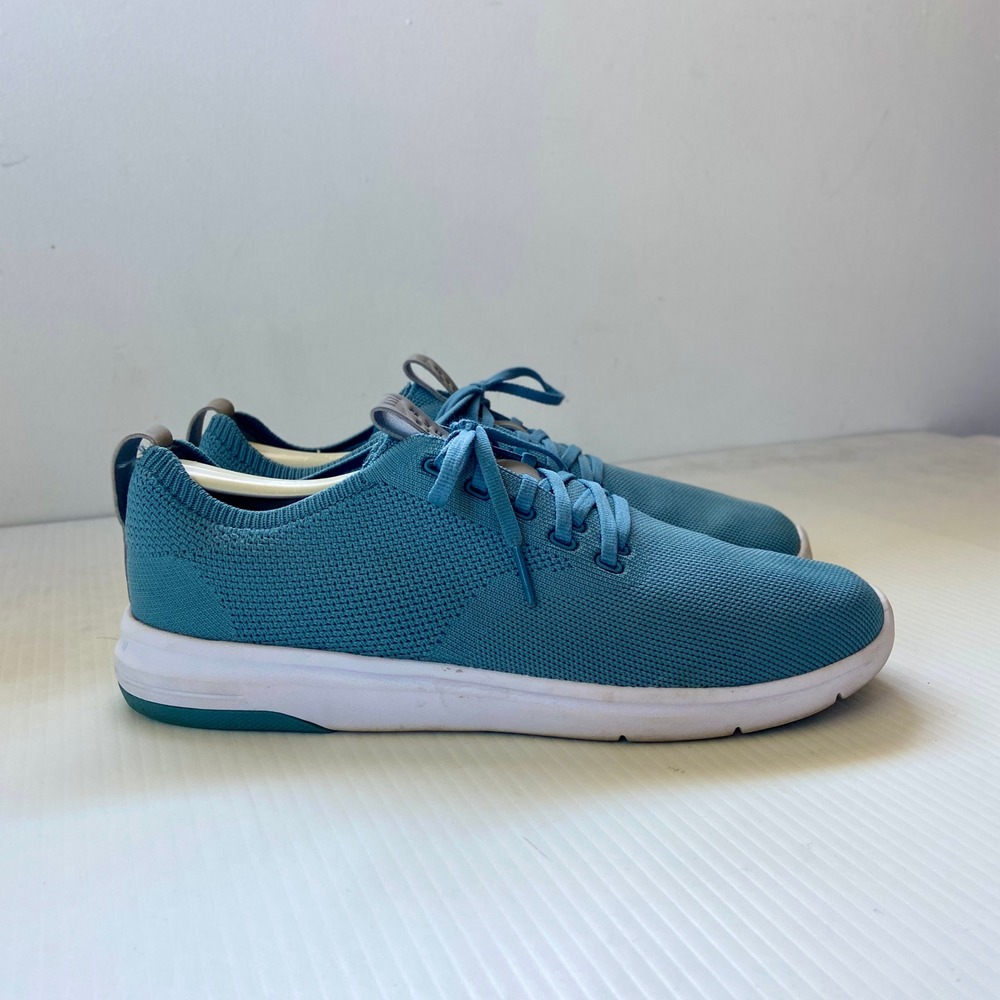 Travis Mathew The Daily Lite Shoe Blue Knit Lace Up Sneakers Mens 8